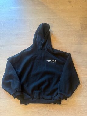 Essentials Black Crewneck Hoodie Sweatshirt
